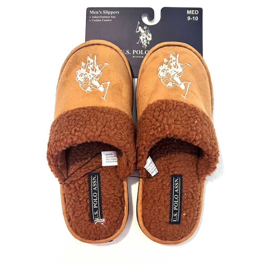 U.S. Polo Assn.  Brown Slippers